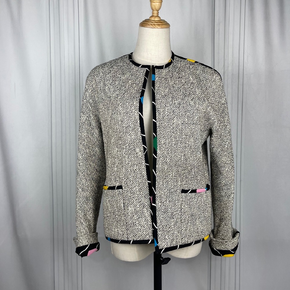 Vintage 80's/90's Tweed Blazer -‎ David Hayes - Black/White - Size 10